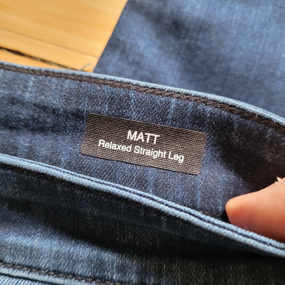 New Mavi Jeans Matt Mens 30/33 Straight Relaxed Blue Dark Wash Denim Stretch - Picture 4 of 16